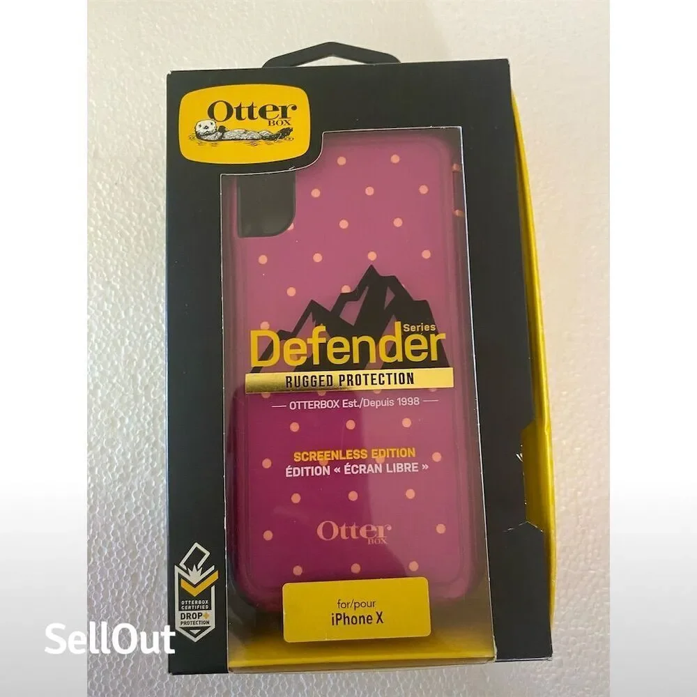OtterBox Defender Case for iPhone X Pink with Holster